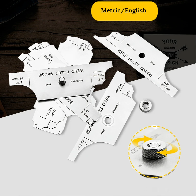 MG 11 metric inch Cam type weld gauge 7piece Fillet Type Master Weld