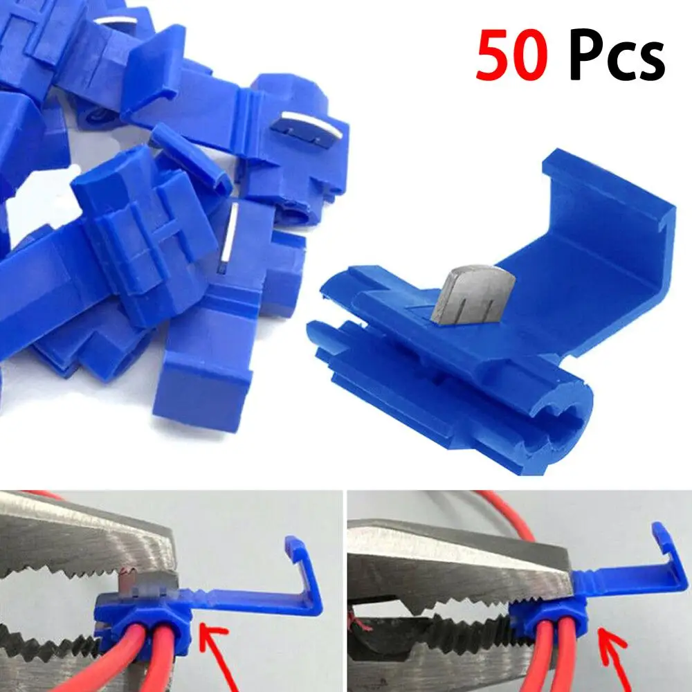 

50pcs Blue Scotch Lock Wire Connectors High Performance Quick Splice Crimp Terminals for Crimp Electrical Part