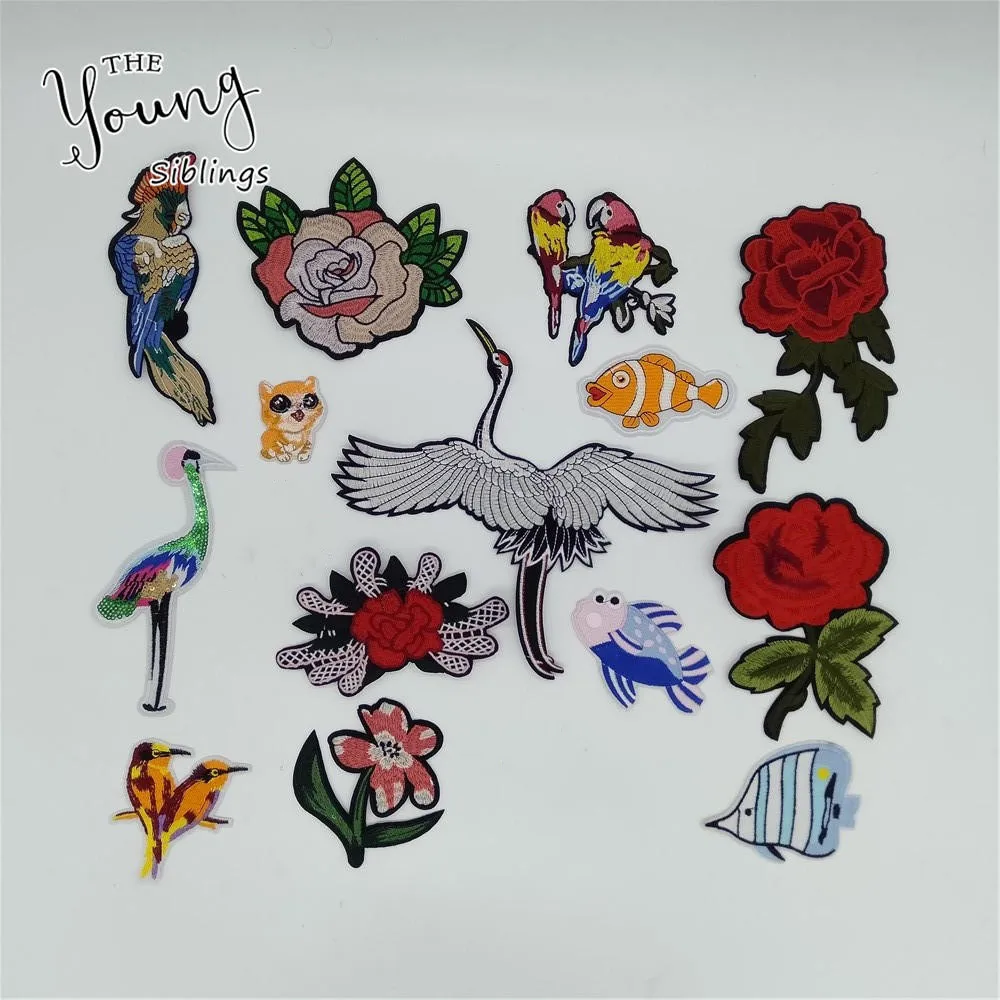 

Hot sale Fashion Embroidery Badges Hot melt adhesive Embroidery Sewing Applique DIY Clothing Accessory Patches C5841-C5834