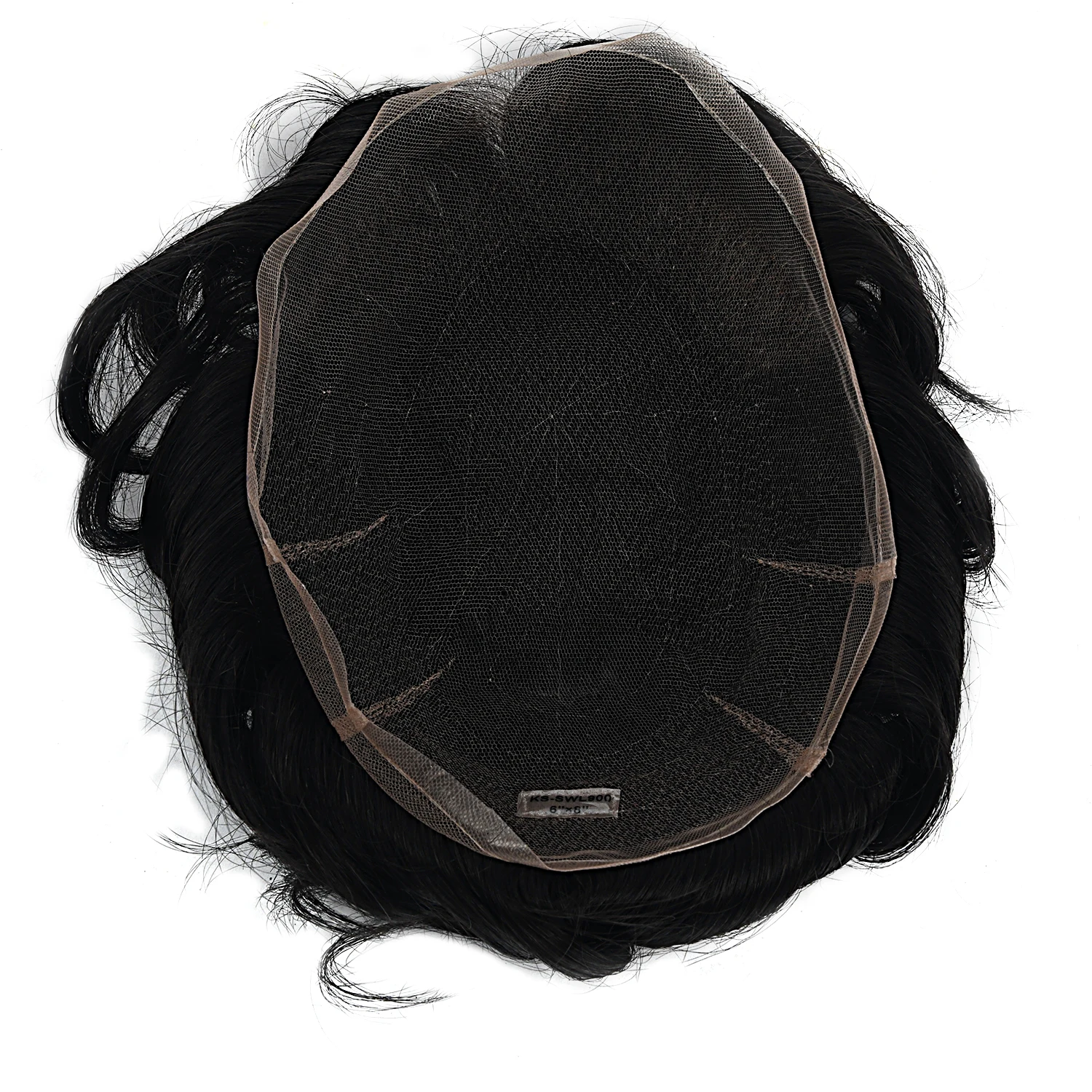 Мужской парик MW Swiss Lace Toupee Remy человеческие волосы натуральные черные 6 дюймов 150%