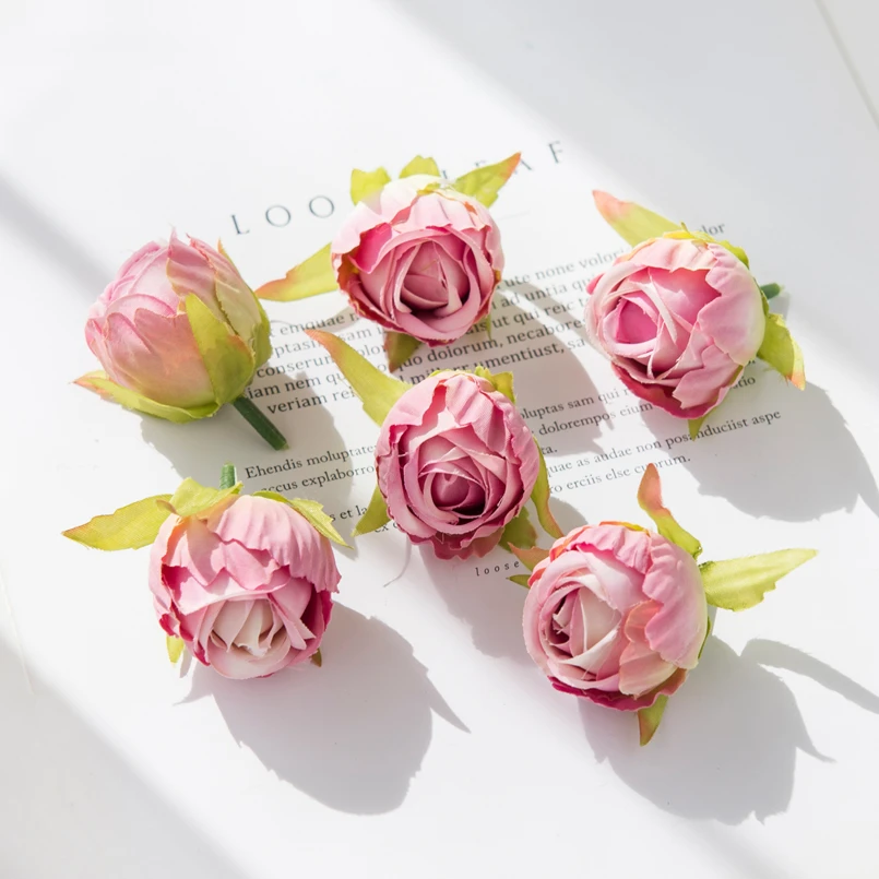 Elegant Silk Rose Bud Heads - Decorative Wreath & Faux Floral Accents