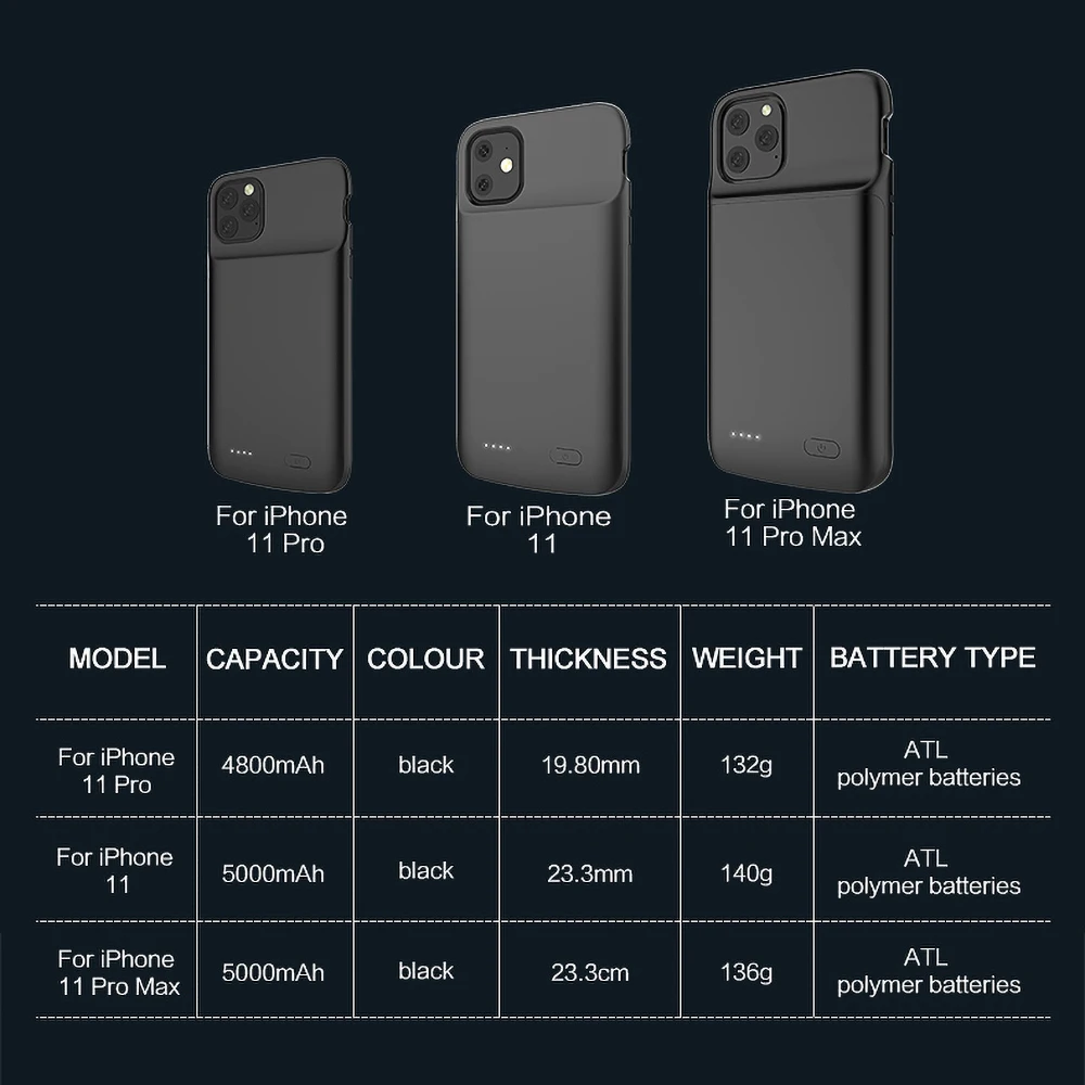 Чехол для аккумулятора iPhone портативное зарядное устройство 11 Pro Max X XS XR 6 6S 7 8 Plus 5 5S