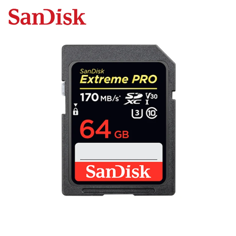 SanDisk Оригинальная карта памяти 32 ГБ SD-карта 64 128 256 SDXC Extreme PRO 170 МБ/с./с