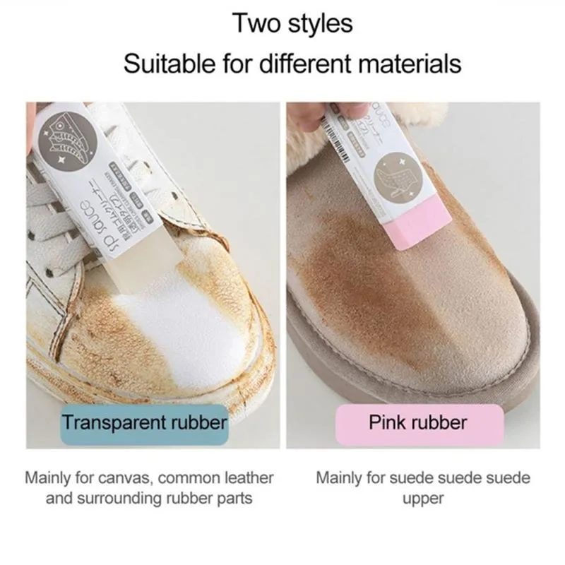 2Pcs Shoe Cleaning Eraser Suede Sheepskin Matte Leather And Leather Fabric Care Shoes Leather Cleaner White Shoes Cleaner Care 5