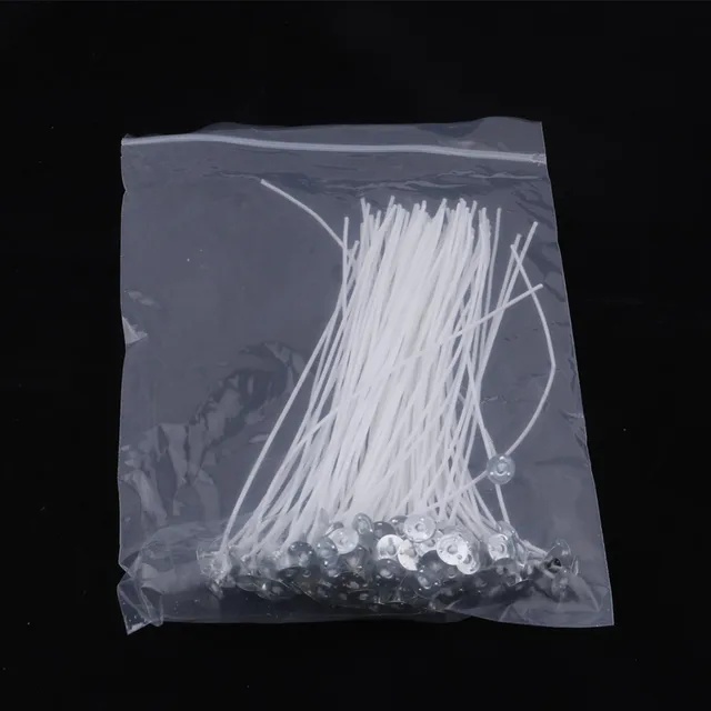 100pcs/Bag Candles Wicks 2.6/8/9/15/20cm DIY Pure Cotton Core Smokeless Wicks Candle Making Birthday Christmas Decoration Tools 20cm 100pcs