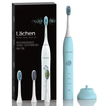 

Lachen T5B Sonic Electric Toothbrush With 4 Brush Heads 3 Modes Timer USB Charging 60 Days Battery Life Waterproof Rechargeable