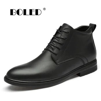 

Super Warm Non-Slip Men Boots Waterproof Rubber Plush Ankle Snow Boots Men Retro Handmade Autumn Winter Shoes Men