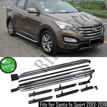 

Fits for Hyundai Santa Fe sport 2013-2018 2Pcs left right running board side steps nerf bar car pedal side stairs