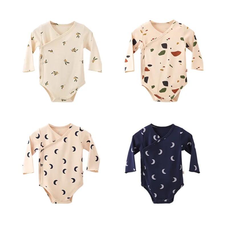 Infant Romper Baby Boy Girls Floral Jumpsuits Long Sleeve Romper Kimonos Newborn Girls Outfits