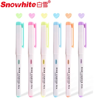 

Snowhite highlighter 6 colors PVP-616 6/10pcs student highlighter pen color marker pen multi-color pen