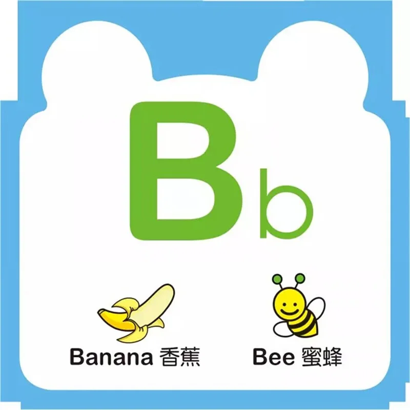 26 букв алфавита флеш карты английские буквы ABC обучающая открытка с надписью