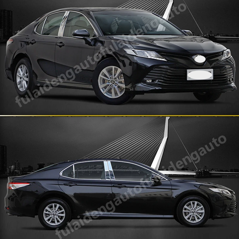 Для Toyota Camry хромированная Накладка на порог из нержавеющей стали для дверей и окон, автомобильные аксессуары