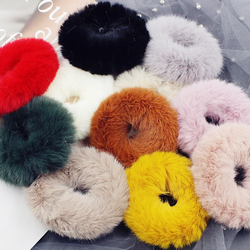 Новинка осень/зима лента для волос из норки цветная плюшевая повязка веревка