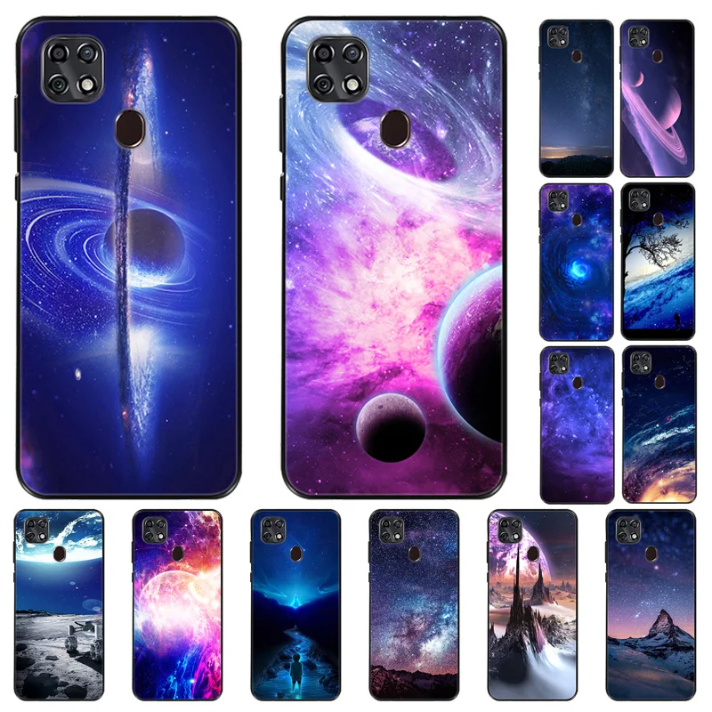 Чехол для смартфона ZTE Blade 20 черный бампер 6 49 дюйма силиконовый космический