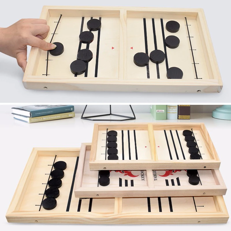 Fast Sling Puck Game Paced Wooden Table Hockey Winner Games Interactive  Chess Toys For Adult Children Desktop Battle Board Game|Party Games| -  AliExpress