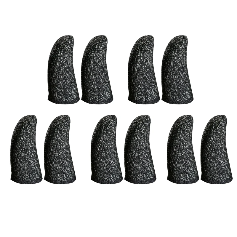 

5 Pair Mobile Game Controller Finger Sleeve Sets, Anti-Sweat Reusable Sweatproof Breathable Full Press Sn Finger Set for PUBG