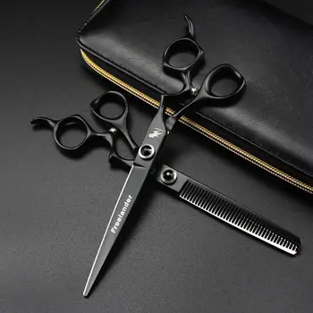 

7 Inch Pet Grooming Dog Hair Cutting Scissors Black paint Curved Quality Japanese Steel Groomer Cats Cut Clipper Thinning Shears