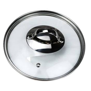 

General Purpose Tempered Glass Cover Milk Soup Pot Steamer Frying Pan Lid Visible Heat-Resistant Shockproof Kitchen Tool