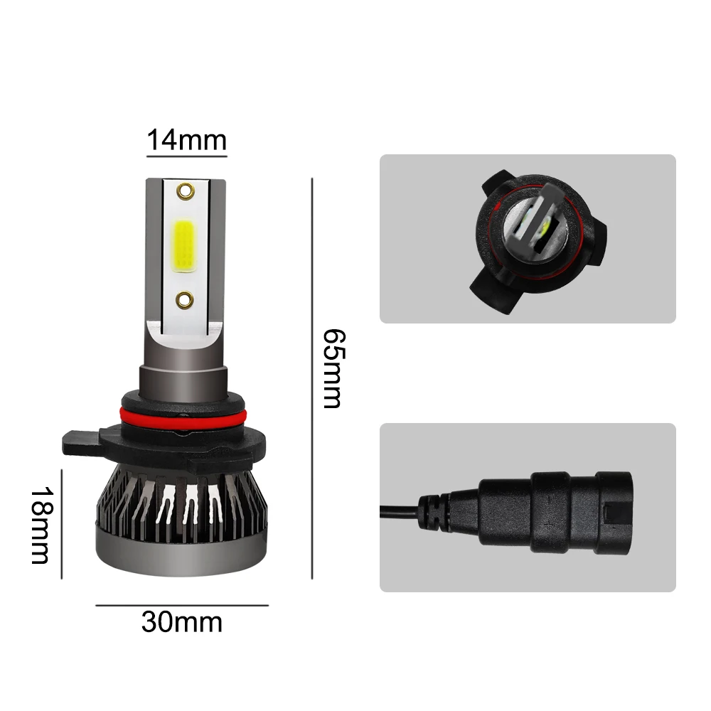 2PCS H7 H4 H11 H1 H8 H9 9005 HB3 9006 HB4 9012 Mini Car Headlights LED Fog Lights Lamp Auto Bulbs 36W 6000LM 9V-36V