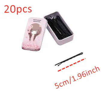 

20PCS/Lot Box Packed Crude Black Waved Metal Barrettes Bobby Pin Women DIY Styling Tools Hairpins Lady Hairpins Hair Accessories