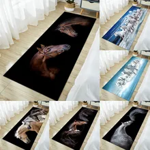Tapis à motif de cheval 3D, tapis de luxe Animal, chambre à coucher, éponge douce, tapis de sol de cuisine, paillasson moelleux