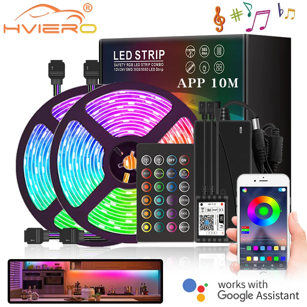 

WIFI Music Controller LED Strip 5050 Lamp Belt Set LED Light APP Remote Control Waterproof For Home Christmas Decoration Light