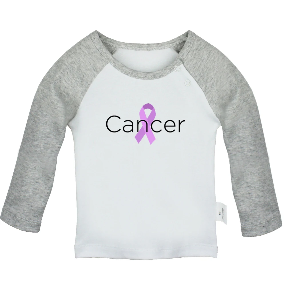 Футболка для новорожденных мальчиков и девочек с принтом «Fight Cancer You Are Beautiful»; хлопковая футболка с длинными рукавами и принтом для малышей - Цвет: JcBabyYCG2078C