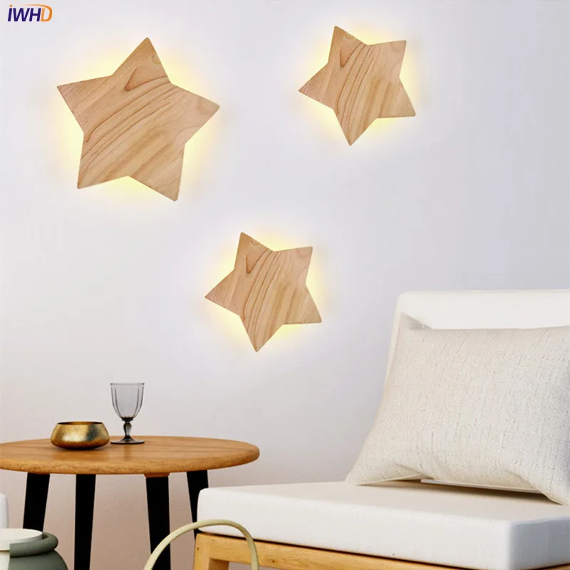 IWHD Wooden Wall Lamp Simple Nordic Wall Light LED Wall+Lamps Mirror Light Bathroom Light Creative Fixtures For Home Lighting (8)