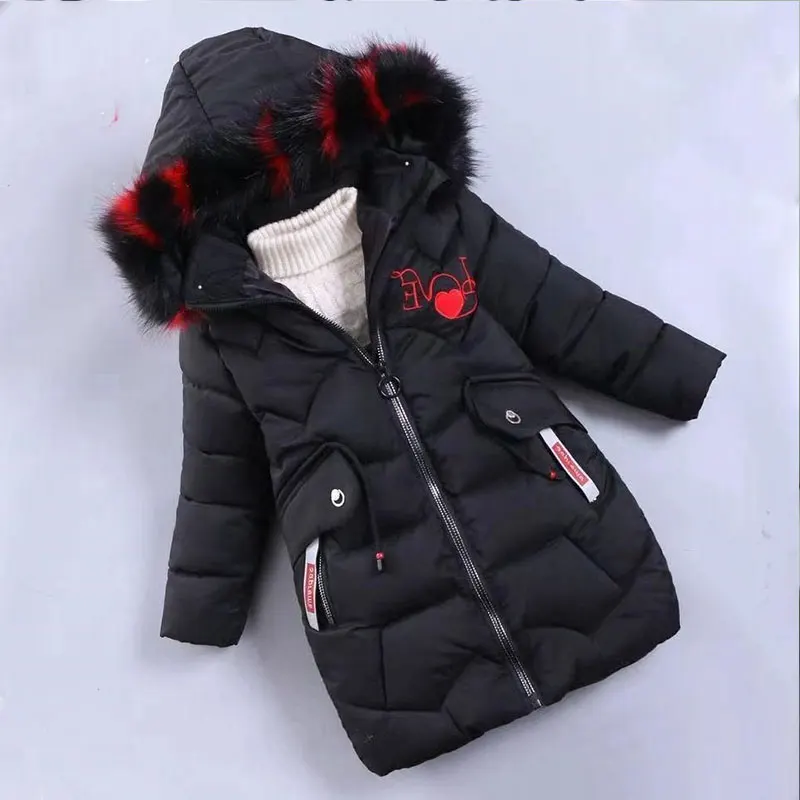 

2019 Jacket Winter Girl Parka Warm Coats Jacket Girl Parka Autumn Cotton Hooded Kids Jacket Parka Winter Coat Girl