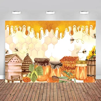 

Honey Honeypot Baby Birthday Party Decoration Background Photo Shooting Photo Studio Photography Background