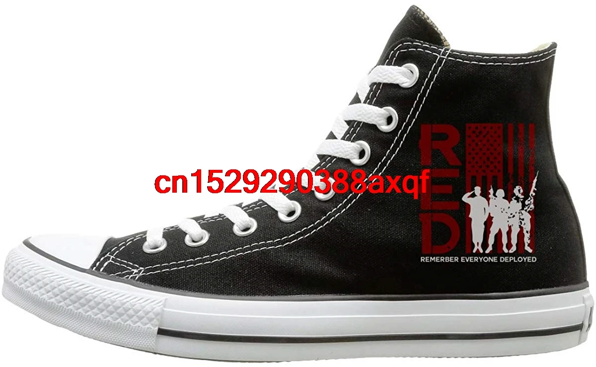 

Canvas Shoes Remember Everyone Deployed Fashion High-Top Lace Ups Canvas Sneakers For Men's Women's