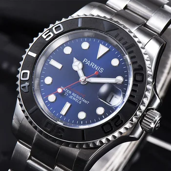 

Parnis 40mm Automatic Self-Wind Movement Watch Men Luxury Brand Luminous Waterproof Sapphire Crystal Calendar Mechanical Watch