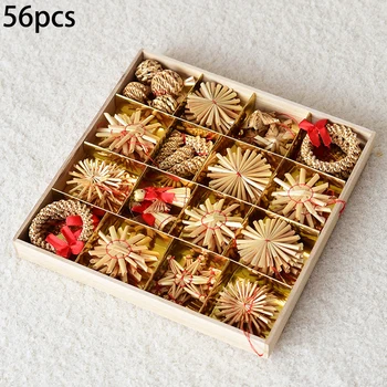 

Christmas Tree Ornament Wheat Straw Pendants Gifts Environmentally Friendly