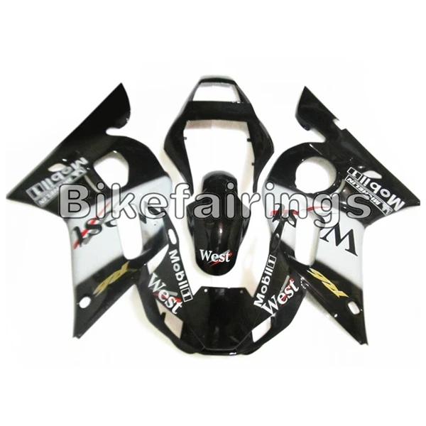 Капоты для Yamaha YZF-600 R6 1998 1999 2000 2001 2002 R6 впрыска ABS Полный West бело-черные кузов комплект крышек