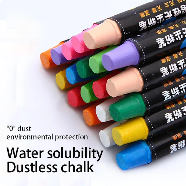 Crayons de craie sans poussière, soluble dans l'eau, pour enfants