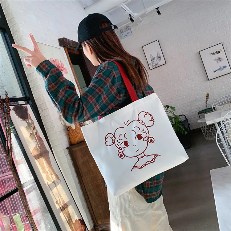 

Casual Canvas Bag For Women 2020 New Fashion Tote Bag Women's Bag Shoulder Bag Big Shopper Bag Collage Student Handbags Bolsas