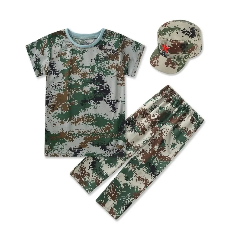 Special Forces Kids Clothing Army Military Scouting Uniform Set Camouflage Coat+pants+hat Training Performance Costumes 90-180cm