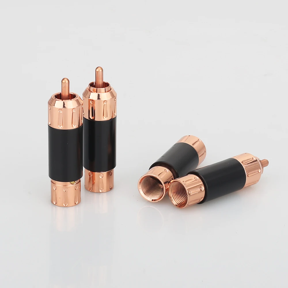 4 шт. Высококачественная красная медная аудиовилка RCA Hi Fi соединительный кабель