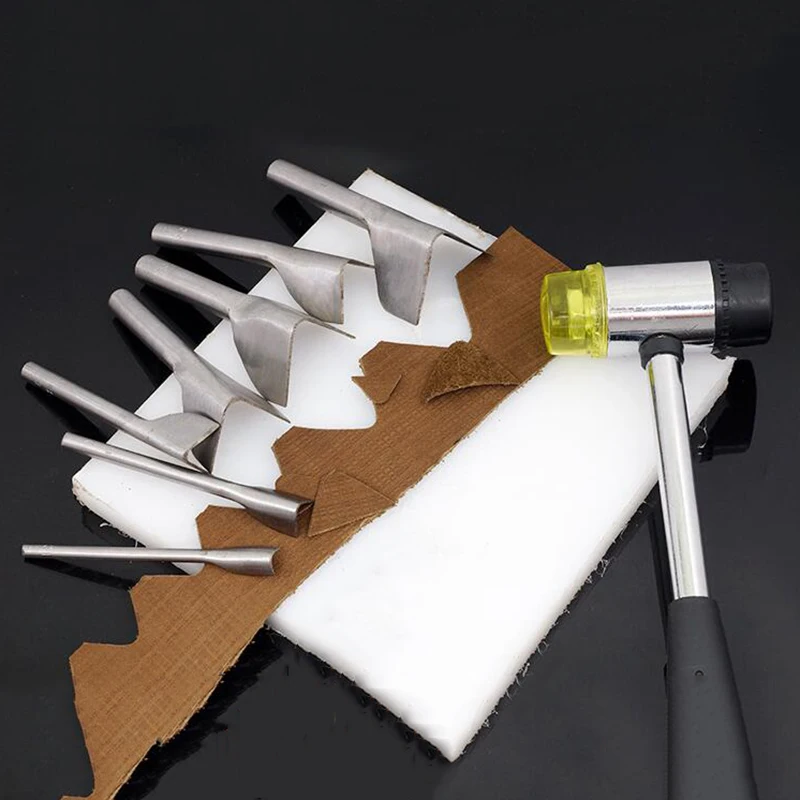 1pc Leather Cutter Punch Diy V Shape Cut Leather Cowhide Craft Tools