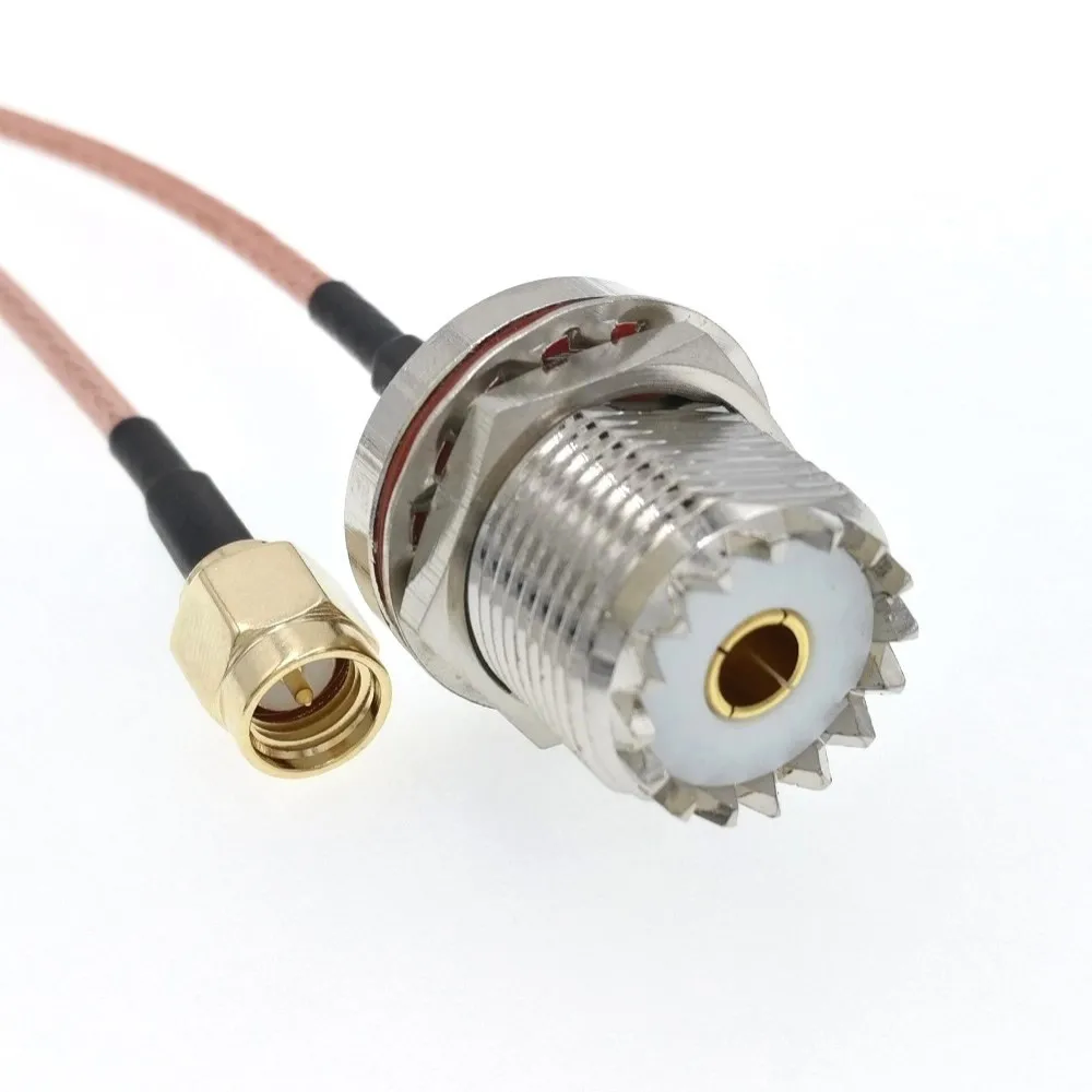 

10pcs SMA Male To UHF SO239 PL259 Female Bulkhead RF Pigtail Jumper Cable RG316 8"20CM