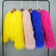 Женские пальто из искусственного меха Осень Зима Новое роскошное пальто из искусственного меха корейское Однотонное шерстяное короткое пальто женское пальто