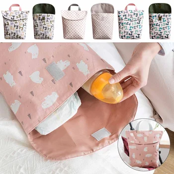 

23x28cm Baby Newborn Polyester Waterproof Wet Dry Bag Infant Cloth Diaper Nappy Pouch Reusable Travel outdoor Storage Organizer