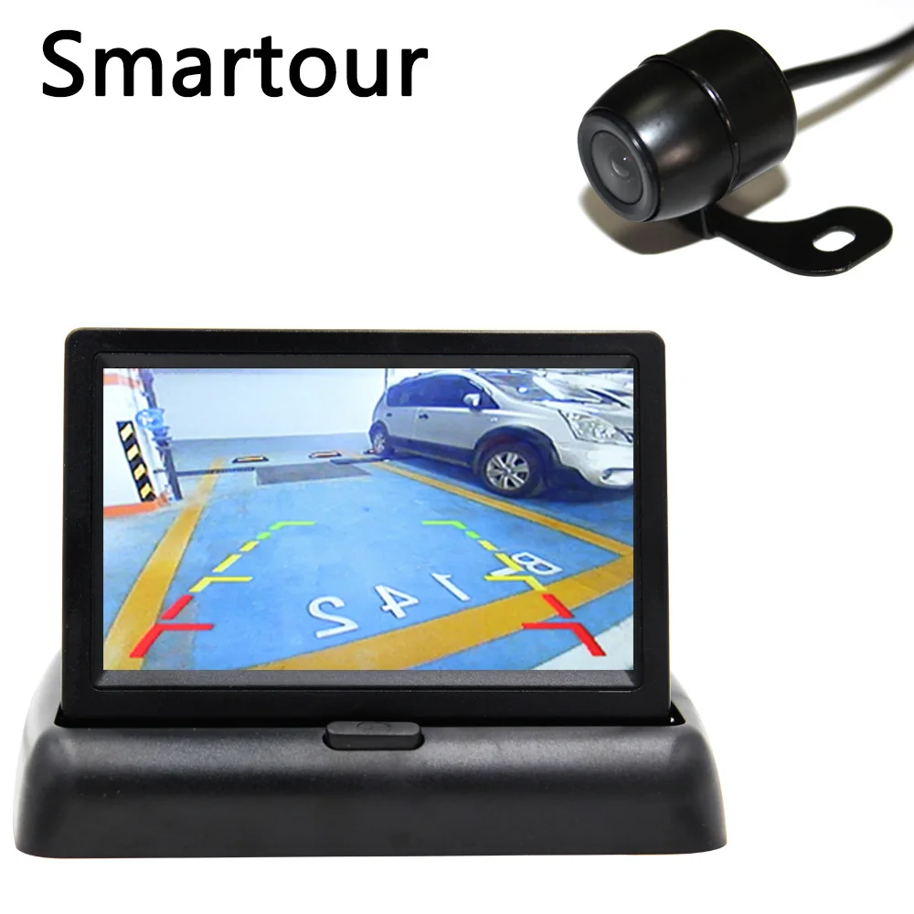 Smartour 4,3 дюймов TFT ЖК-монитор автомобиля складной монитор дисплей камера заднего вида парковочная система для автомобиля заднего вида Мониторы ccd