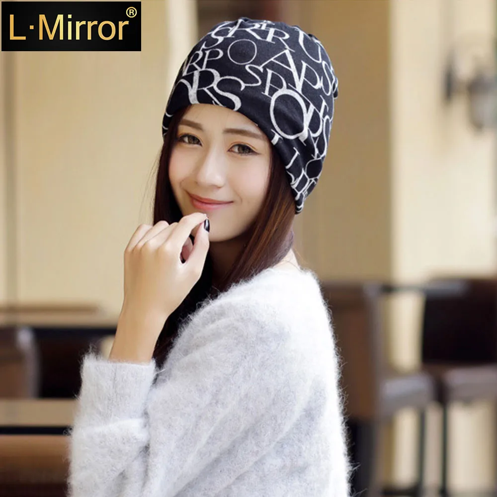 

L.Mirror 1Pcs Women's Baggy Slouchy Beanie Chemo Hat Scarf Pregnant Woman's Month Cap Warm Double-use