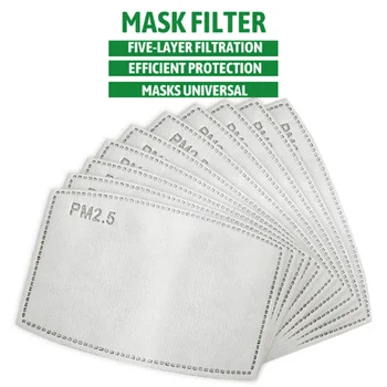

5 Layers PM2.5 Disposable Protection Mask Filter Paper Anti Pollution Haze Filter Activated Carbon Mouth Mask For Adults Kids