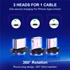 GTWIN Cable magnético de carga rápida Micro USB tipo C cargador para iPhone 11 XR 7 Samsung S9 S10 Cables de teléfono magnéticos rápidos 1M/2M/3M ► Foto 3/6