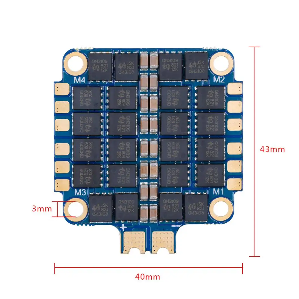 IFlight 40*43 мм SucceX-E 45A на возраст от 2 до 6 лет с BLHeli_S 4-в-1 ESC поддержки DShot DShot150/300/600/MultiShot/OneShot для небольшой гоночный Дрон с видом от первого лица комплект