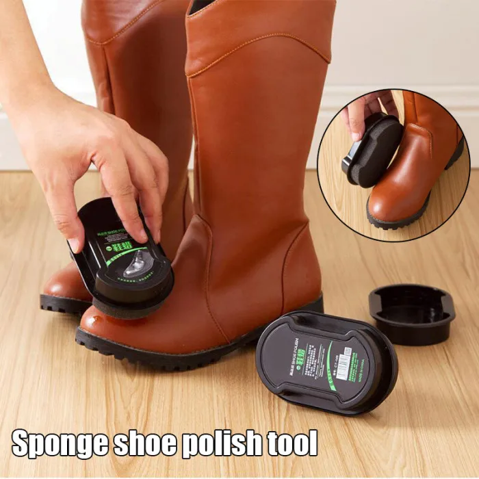 Двухсторонний светильник для полировки обуви, бесцветная губка для ухода за обувью, масло, кожа, щетка для обуви TP899