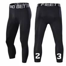 Мужские спортивные штаны для бега 3, 4, баскетбольные, спортивные, футбольные, футбольные леггинсы, тренировочные, спортивные колготки, эластичные леггинсы для бега, спортзала