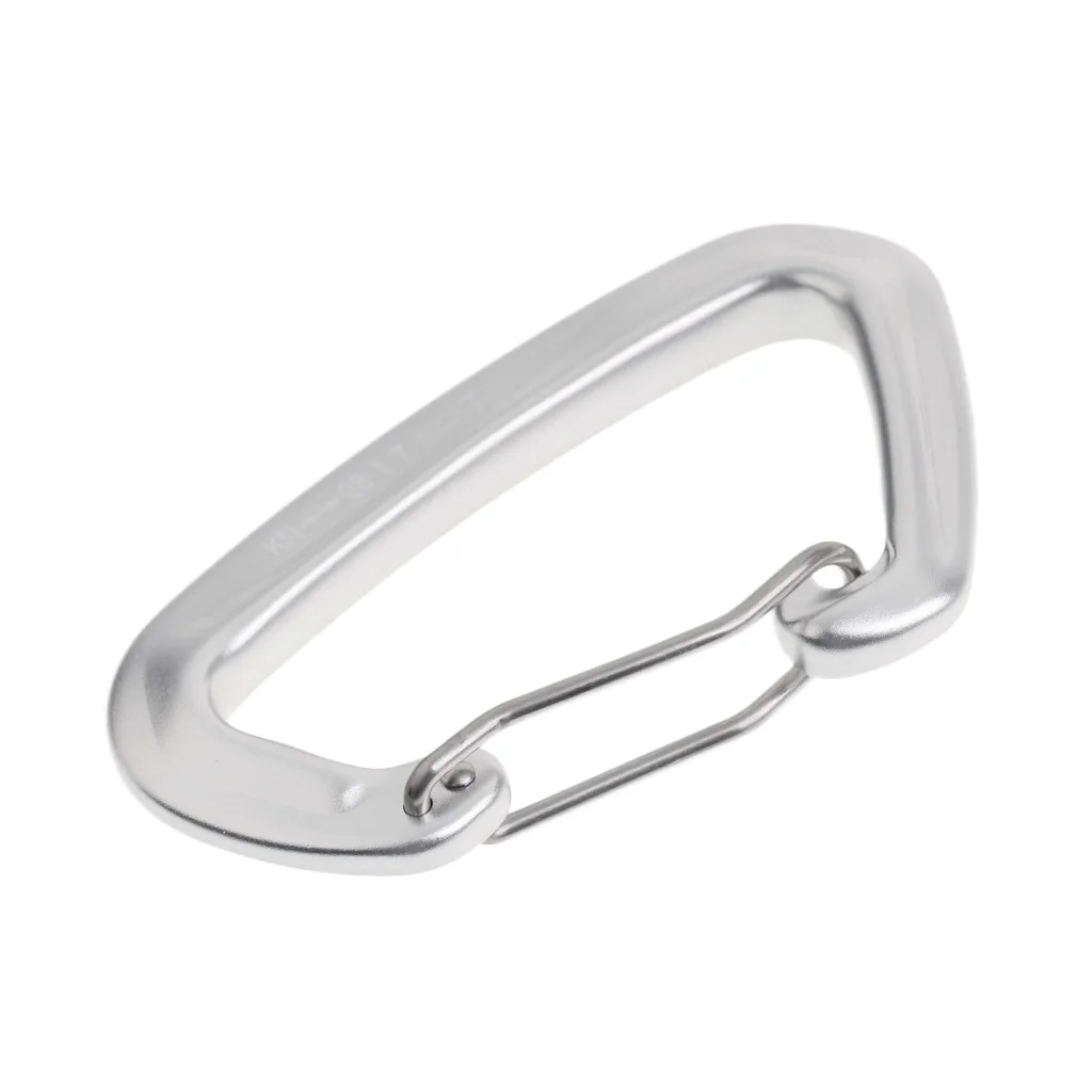 28KN Aluminum Wire Gate Lock Carabiner Hook Rock Climbing Rappelling Quickdraw Spring Snap Locking D Shape Carabiner
